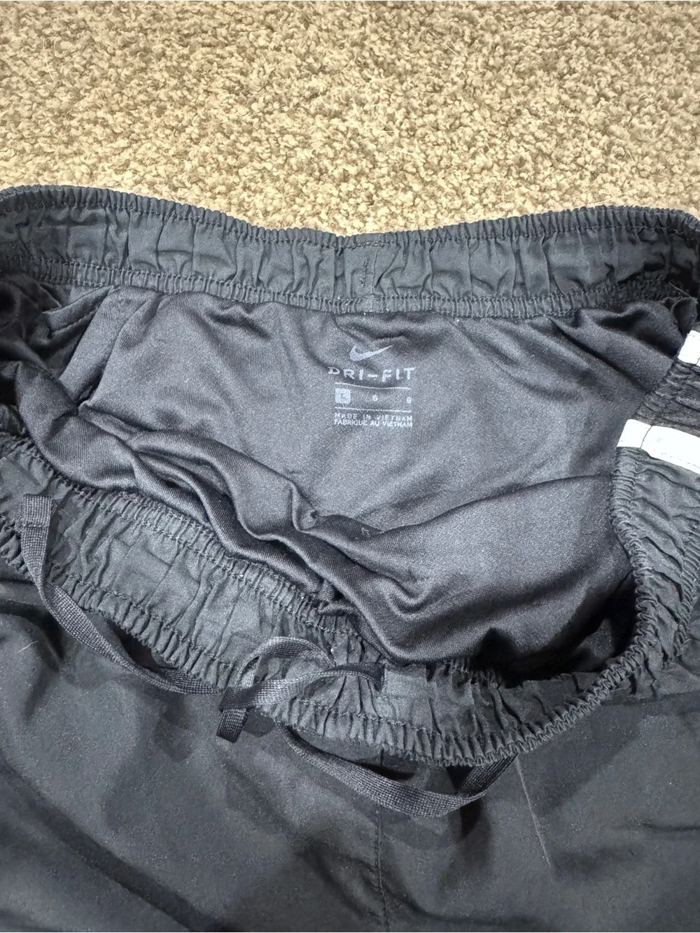 Bundle of 2 Track style active shorts with lining—Large—black